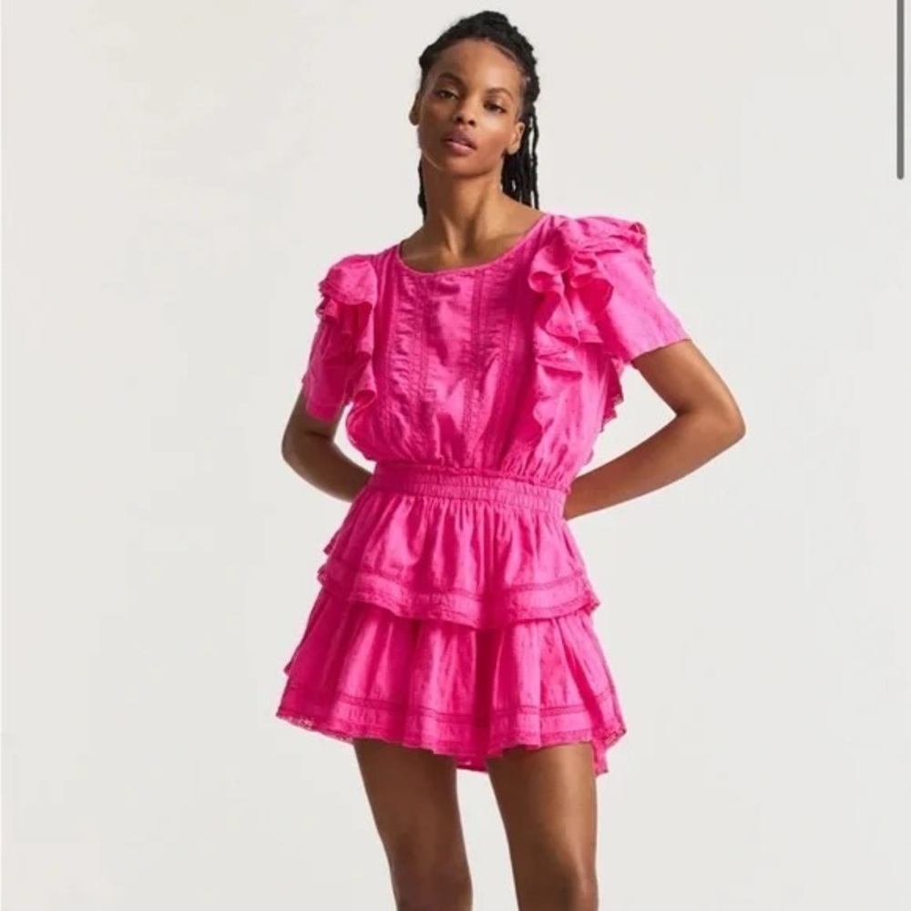 NWT Love Shack Fancy Natasha Mini Dress- Watermelon Ice
